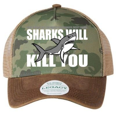 What Doesn't Kill You Stronger Except Sharks Legacy Tie Dye Trucker Hat