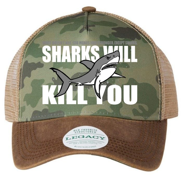 What Doesn't Kill You Stronger Except Sharks Legacy Tie Dye Trucker Hat
