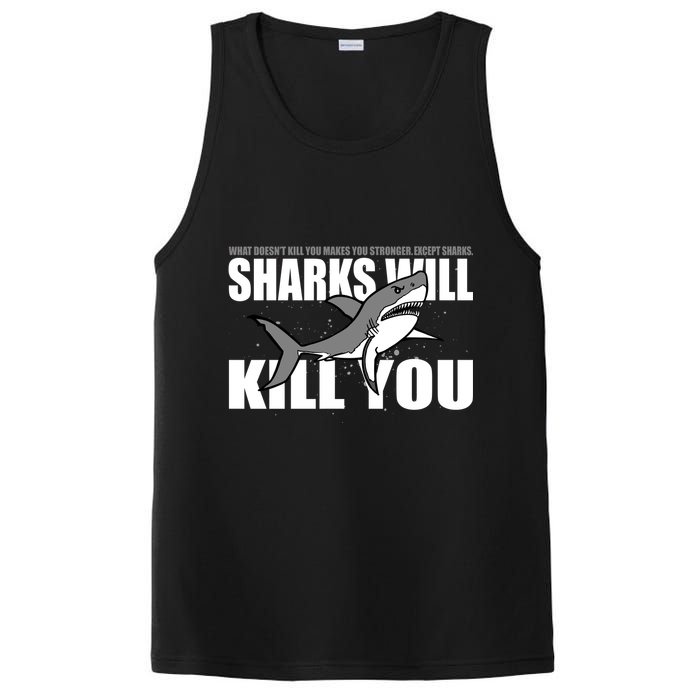 What Doesn't Kill You Stronger Except Sharks PosiCharge Competitor Tank