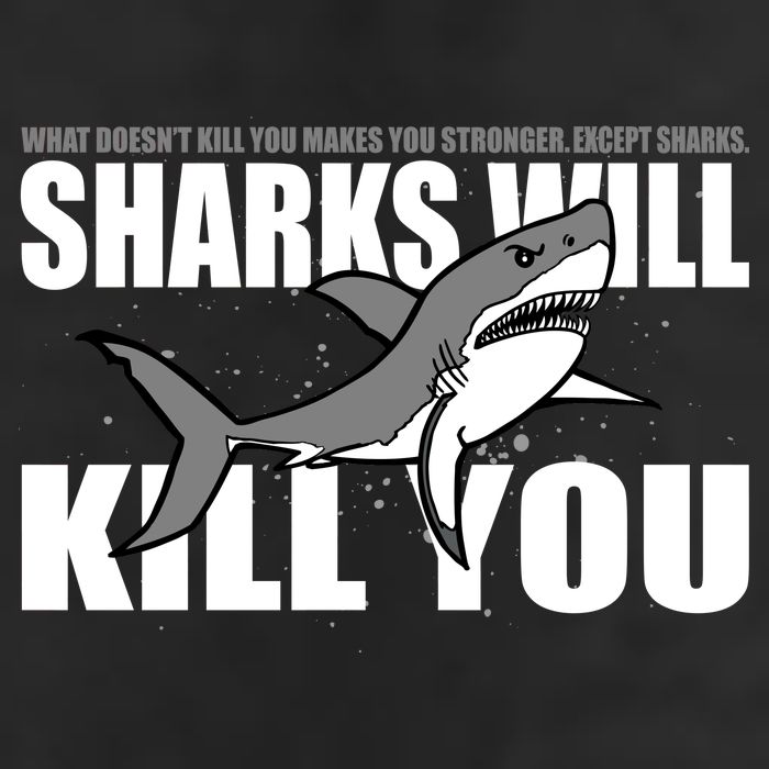 What Doesn't Kill You Stronger Except Sharks Microfiber Hand Towel