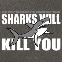 What Doesn't Kill You Stronger Except Sharks Cotton Canvas Backpack