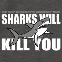 What Doesn't Kill You Stronger Except Sharks Vector Backpack