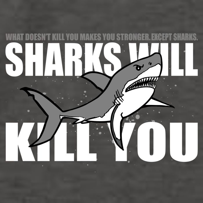What Doesn't Kill You Stronger Except Sharks Vector Backpack