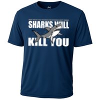 What Doesn't Kill You Stronger Except Sharks Cooling Performance Crew T-Shirt