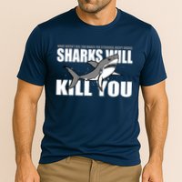 What Doesn't Kill You Stronger Except Sharks Cooling Performance Crew T-Shirt