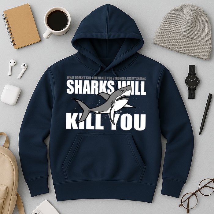 What Doesn't Kill You Stronger Except Sharks Hoodie