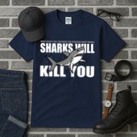 What Doesn't Kill You Stronger Except Sharks Tall T-Shirt
