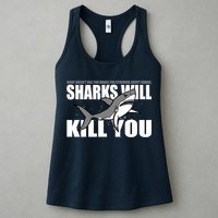 What Doesn't Kill You Stronger Except Sharks Womens Tank Top