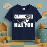 What Doesn't Kill You Stronger Except Sharks Toddler T-Shirt