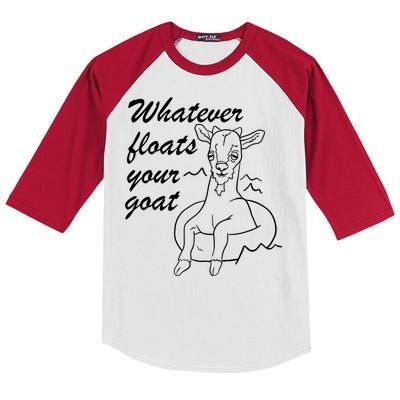 What Ever Floats Your Goat Kids Colorblock Raglan Jersey