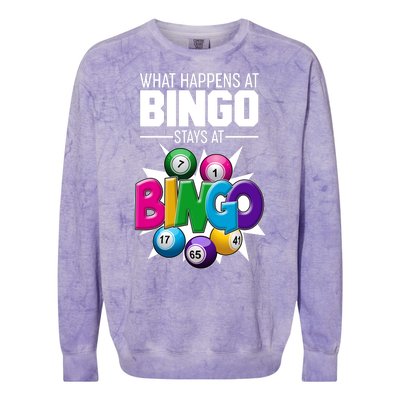 What Happens At Bingo Stays At Bingo Colorblast Crewneck Sweatshirt