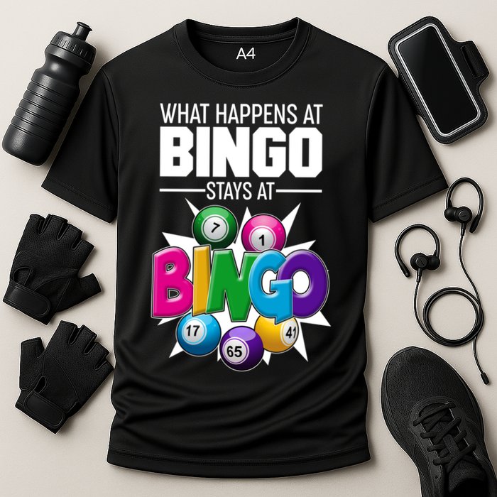 What Happens At Bingo Stays At Bingo Cooling Performance Crew T-Shirt