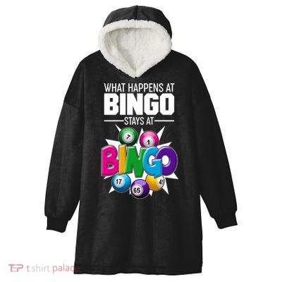 What Happens At Bingo Stays At Bingo Hooded Wearable Blanket