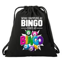 What Happens At Bingo Stays At Bingo Drawstring Bag