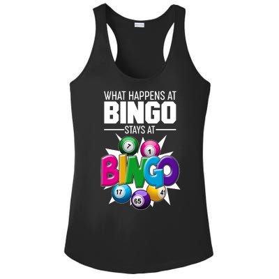 What Happens At Bingo Stays At Bingo Ladies PosiCharge Competitor Racerback Tank