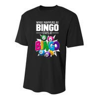 What Happens At Bingo Stays At Bingo Youth Performance Sprint T-Shirt
