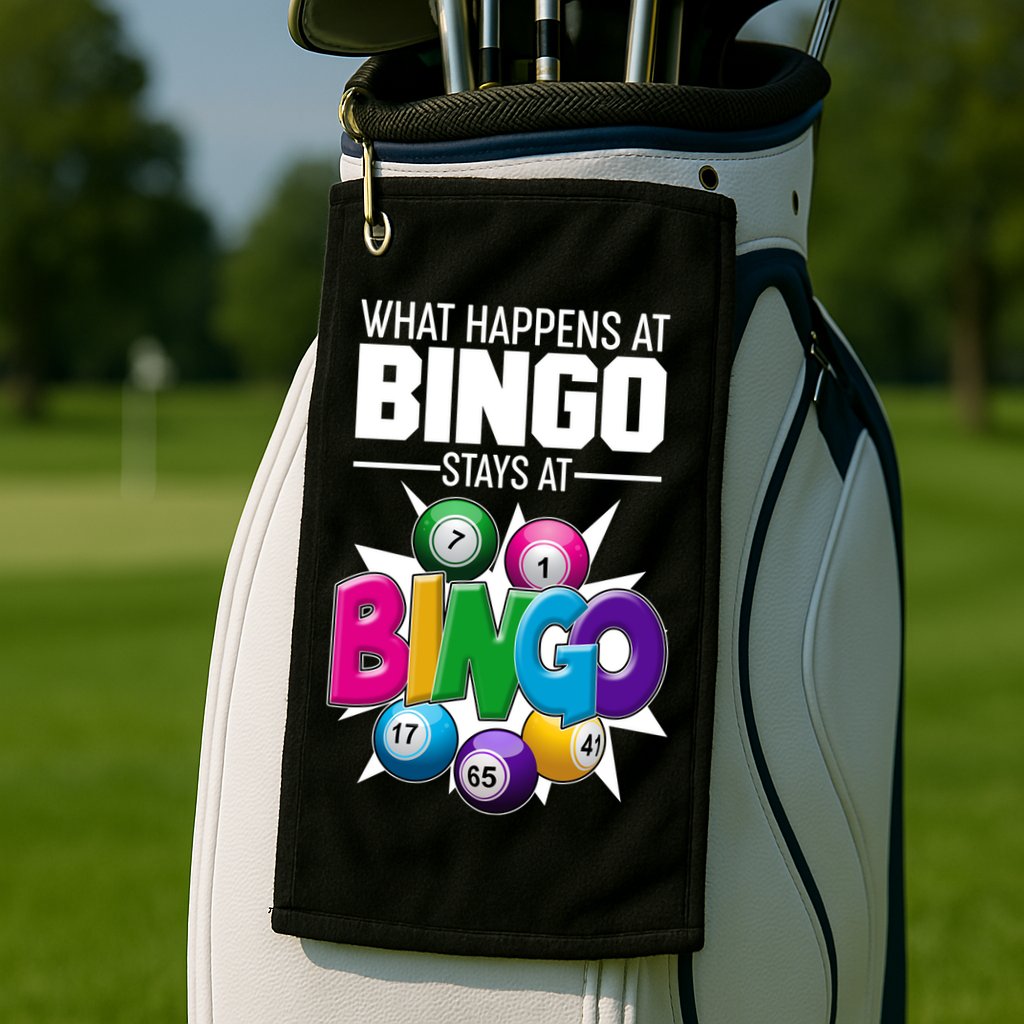What Happens At Bingo Stays At Bingo Golf Towel