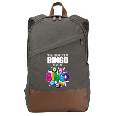 What Happens At Bingo Stays At Bingo Cotton Canvas Backpack