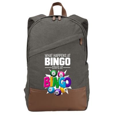 What Happens At Bingo Stays At Bingo Cotton Canvas Backpack