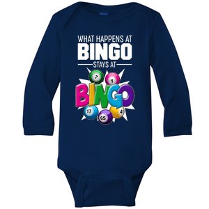 What Happens At Bingo Stays At Bingo Baby Long Sleeve Bodysuit