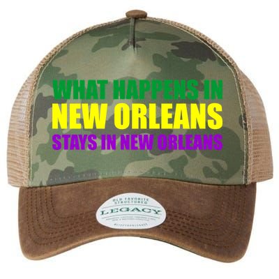 What Happens in New Orleans Stays in New Orleans Mardi Gras Legacy Tie Dye Trucker Hat