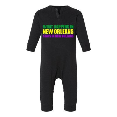 What Happens in New Orleans Stays in New Orleans Mardi Gras Infant Fleece One Piece