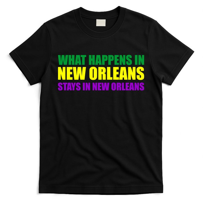 What Happens in New Orleans Stays in New Orleans Mardi Gras T-Shirt
