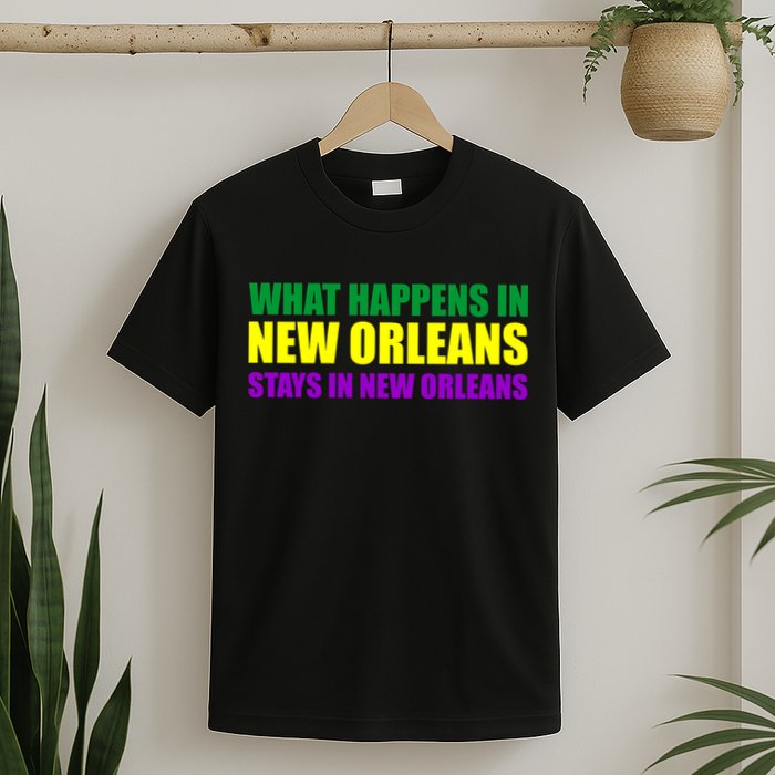 What Happens in New Orleans Stays in New Orleans Mardi Gras T-Shirt