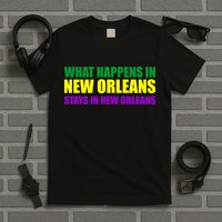 What Happens in New Orleans Stays in New Orleans Mardi Gras T-Shirt