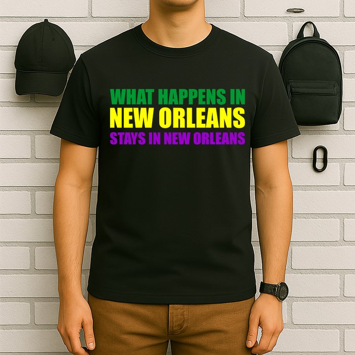 What Happens in New Orleans Stays in New Orleans Mardi Gras T-Shirt