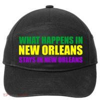 What Happens in New Orleans Stays in New Orleans Mardi Gras 7-Panel Snapback Hat