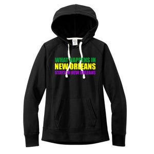 What Happens in New Orleans Stays in New Orleans Mardi Gras Women's Fleece Hoodie