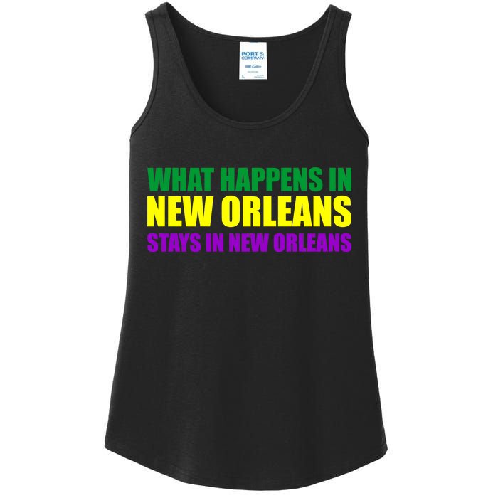 What Happens in New Orleans Stays in New Orleans Mardi Gras Ladies Essential Tank