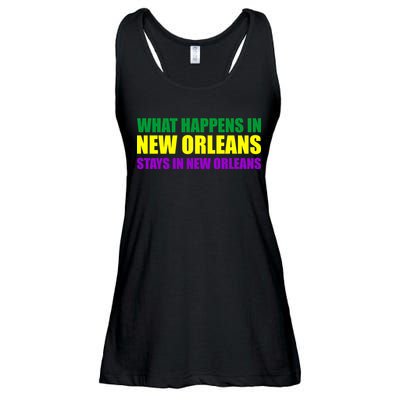 What Happens in New Orleans Stays in New Orleans Mardi Gras Ladies Essential Flowy Tank