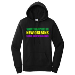 What Happens in New Orleans Stays in New Orleans Mardi Gras Women's Pullover Hoodie