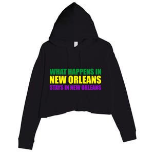 What Happens in New Orleans Stays in New Orleans Mardi Gras Crop Fleece Hoodie