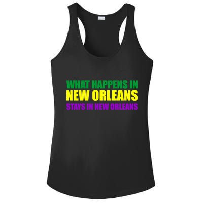 What Happens in New Orleans Stays in New Orleans Mardi Gras Ladies PosiCharge Competitor Racerback Tank