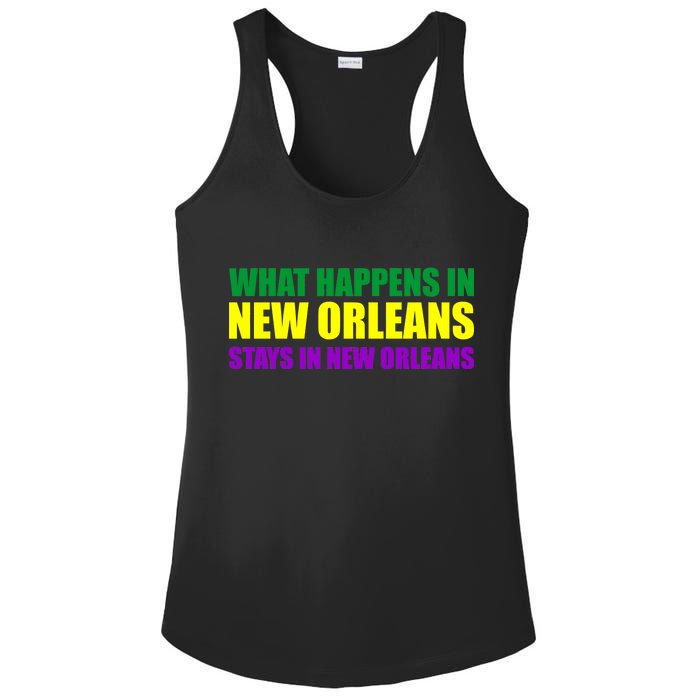 What Happens in New Orleans Stays in New Orleans Mardi Gras Ladies PosiCharge Competitor Racerback Tank