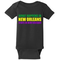 What Happens in New Orleans Stays in New Orleans Mardi Gras Baby Bodysuit