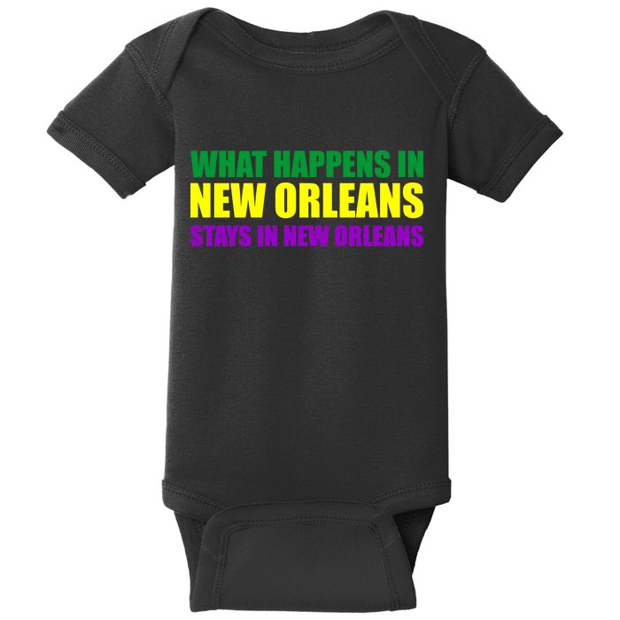 What Happens in New Orleans Stays in New Orleans Mardi Gras Baby Bodysuit