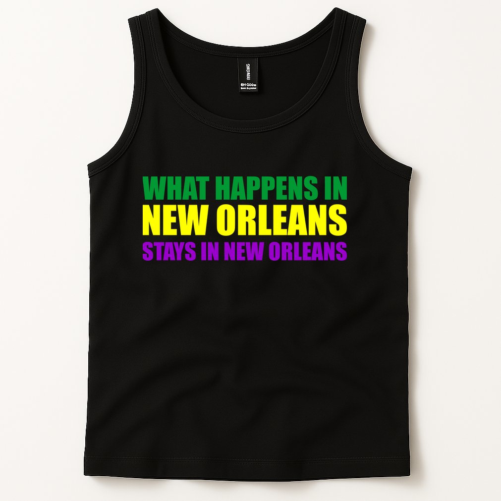 What Happens in New Orleans Stays in New Orleans Mardi Gras Tank Top
