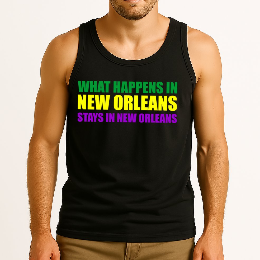 What Happens in New Orleans Stays in New Orleans Mardi Gras Tank Top