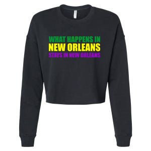 What Happens in New Orleans Stays in New Orleans Mardi Gras Cropped Pullover Crew