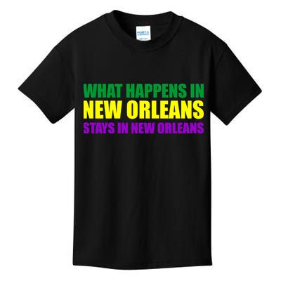 What Happens in New Orleans Stays in New Orleans Mardi Gras Kids T-Shirt