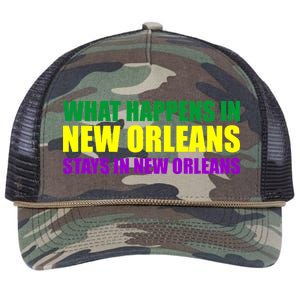 What Happens in New Orleans Stays in New Orleans Mardi Gras Retro Rope Trucker Hat Cap