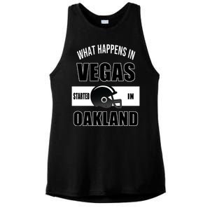 What Happens In Vegas started In Oakland Football Ladies PosiCharge Tri-Blend Wicking Tank