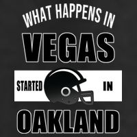 What Happens In Vegas started In Oakland Football 7 Panel Mesh Trucker Snapback Hat