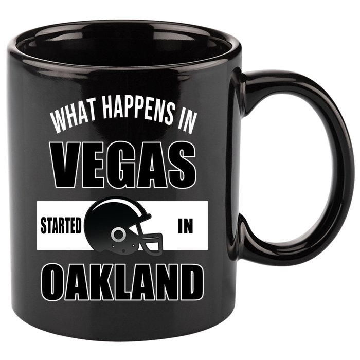 What Happens In Vegas started In Oakland Football 11oz C Handle Ceramic Mug
