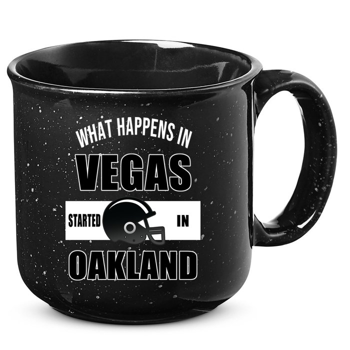 What Happens In Vegas started In Oakland Football 15oz Campfire Ceramic Mug