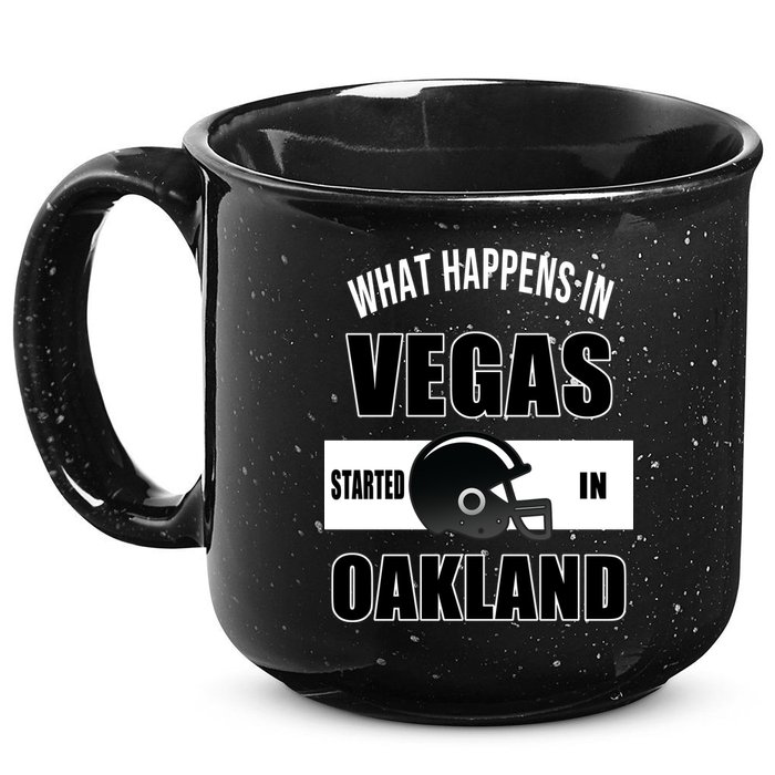 What Happens In Vegas started In Oakland Football 15oz Campfire Ceramic Mug